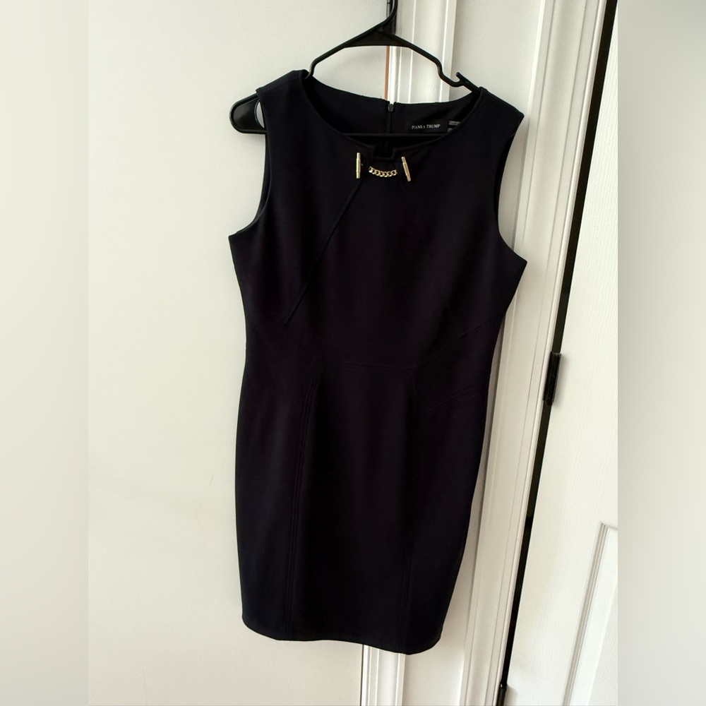 Ivanka Trump Navy Sleeveless Dress